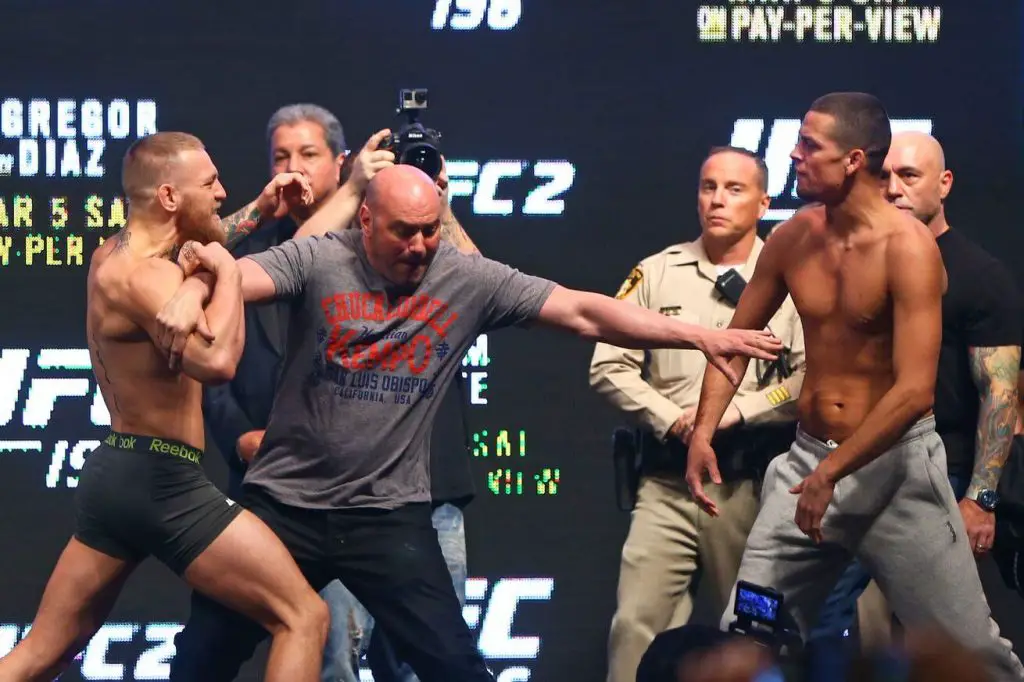 connor and diaz on stage brawl